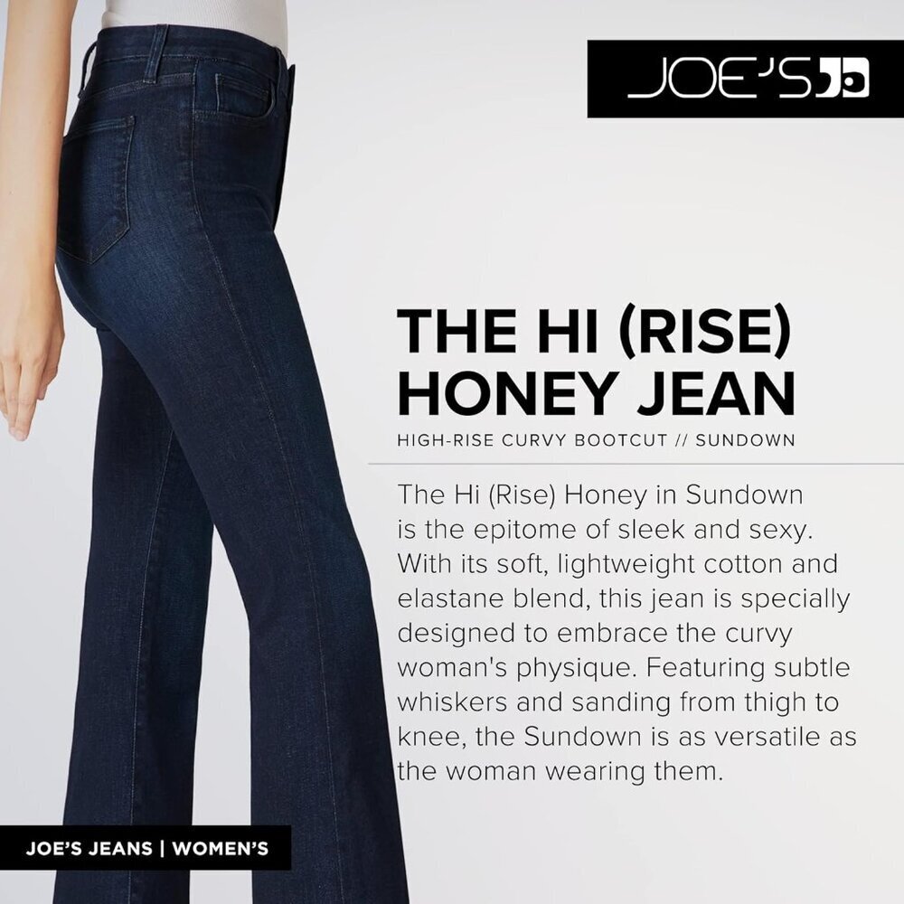 Womens Bootcut Jeans High Waist Curvy Fit Faded Indigo Casual Style - Picture 3 of 7
